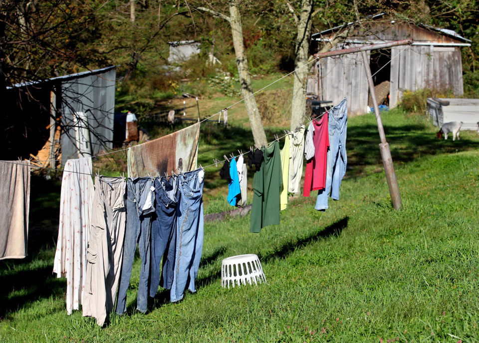 A clothesline in rural Ohio.